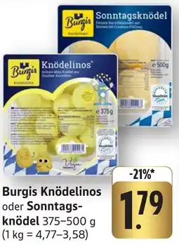 Edeka Neukauf Burgis Knödelinos oder Sonntagsknödel Angebot