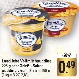 Edeka Neukauf Landliebe Vollmilchpudding oder Grieß-, Sahnepudding Angebot