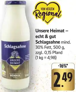Edeka Neukauf Unsere Heimat echt & gut Schlagsahne Angebot