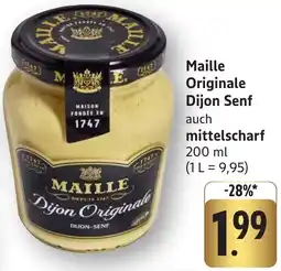 Edeka Neukauf Maille Originale Dijon Senf auch mittelscharf Angebot