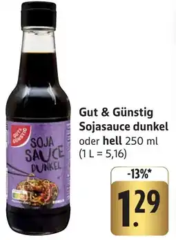 Edeka Neukauf Gut & Günstig Sojasauce dunkel oder hell Angebot