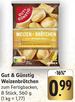 Edeka Neukauf Gut & Günstig Weizenbrötchen Angebot