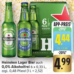 Edeka Neukauf Heineken Lager Bier auch 0,0% Alkoholfrei Angebot