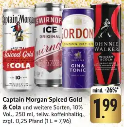 Edeka Neukauf Captain Morgan Spiced Gold & Cola Angebot