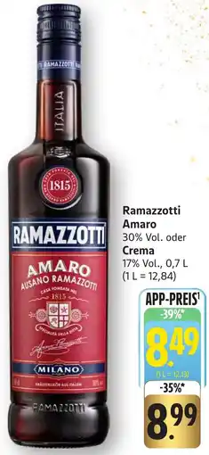 Edeka Neukauf Ramazzotti Amaro oder Crema Angebot