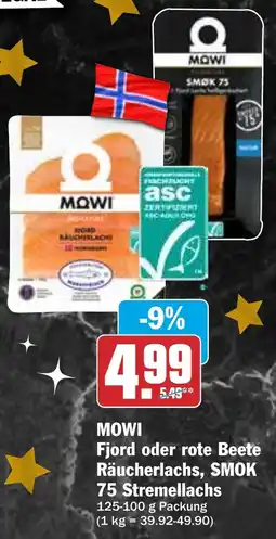 HIT MOWI Fjord oder rote Beete Räucherlachs, SMOK 75 Stremellachs Angebot