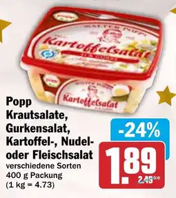 HIT Popp Krautsalate, Gurkensalat, Kartoffel-, Nudel oder Fleischsalat Angebot