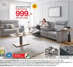 Möbelzentrum Pforzheim Pure home comfort sofa 2,5-sitzig Angebot
