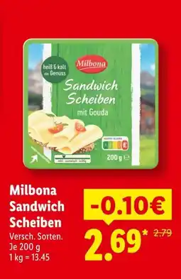 Lidl Milbona sandwich scheiben mit gouda Angebot