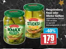 HIT Hengstenberg Knax oder Sticksi Gurken Angebot