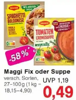 Jawoll Maggi Fix oder Suppe Angebot