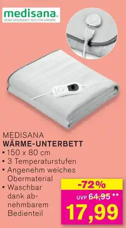 KODi MEDISANA WÄRME-UNTERBETT 150 x 80 cm Angebot