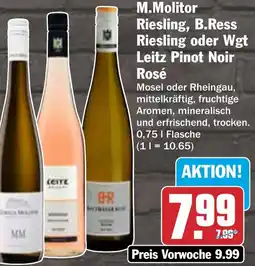 HIT M.Molitor Riesling, B.Ress Riesling oder Wgt Leitz Pinot Noir Rosé Angebot