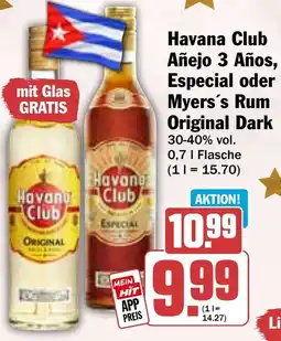 HIT Havana Club Añejo 3 Años, Especial oder Myers's Rum Original Dark Angebot