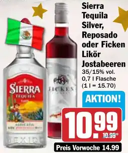 HIT Sierra Tequila Silver, Reposado oder Ficken Likör Jostabeeren Angebot