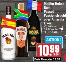 HIT Malibu Kokos Rum, Passoã Passionsfrucht oder Amarula Likör Angebot