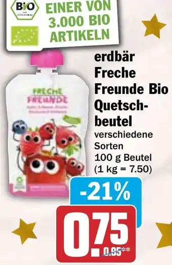 HIT erdbär Freche Freunde Bio Quetschbeutel Angebot