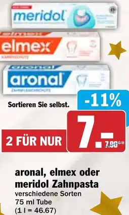 HIT aronal, elmex oder meridol Zahnpasta Angebot