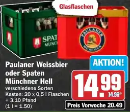 HIT Paulaner Weissbier oder Spaten Münchner Hell Angebot