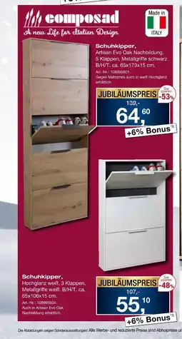 Möbel Inhofer Composad schuhkipper artisan evo oak nachbildung Angebot