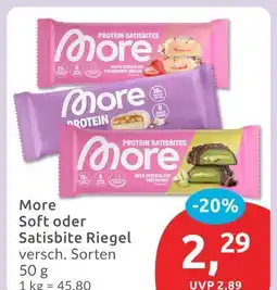 Budni More soft protein satisfbite riegel white chocolate strawberry cream Angebot