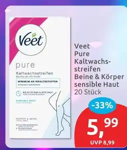 Budni Veet pure kaltwachsstreifen beine & körper sensible haut Angebot