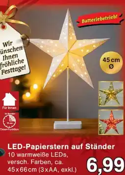 Wiglo Wunderland LED-Papierstern auf Ständer Angebot