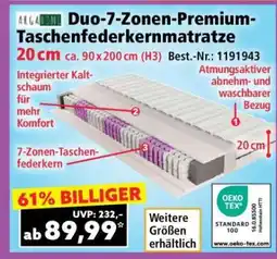 Norma Duo-7-Zonen-Premium-Taschenfederkernmatratze Angebot