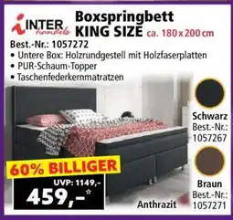 Norma Boxspringbett KING SIZE ca. 180 x 200 cm Angebot