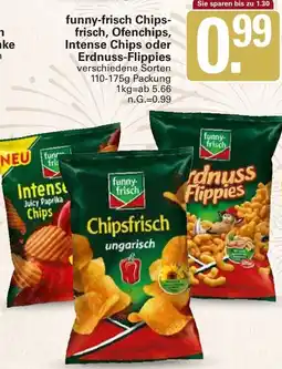 WEZ funny-frisch Chips-frisch, Ofenchips, Intense Chips oder Erdnuss-Flippies Angebot