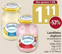WEZ Landliebe Joghurt Angebot