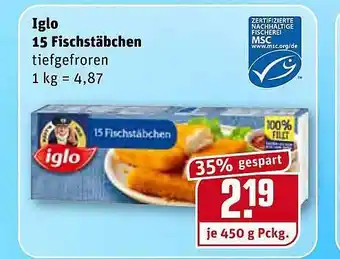 REWE Kaufpark Iglo 15 Fischstäbchen Angebot