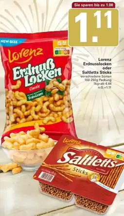 WEZ Lorenz Erdnusslocken oder Saltletts Sticks Angebot