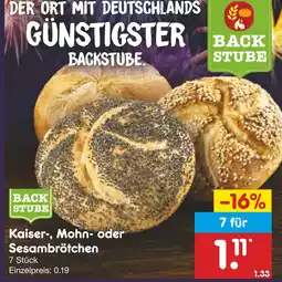 Netto Marken-Discount Backstube kaiserbrötchen Angebot