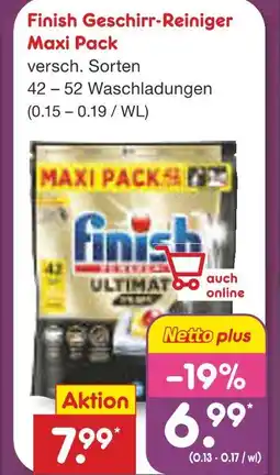 Netto Marken-Discount Finish geschirr-reiniger maxi pack Angebot