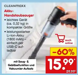 Netto Marken-Discount Cleanmaxx akku-handstaubsauger Angebot