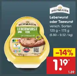 Netto Marken-Discount Hofmaier leberwurst Angebot