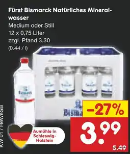 Netto Marken-Discount Fürst bismarck natürliches mineralwasser medium Angebot