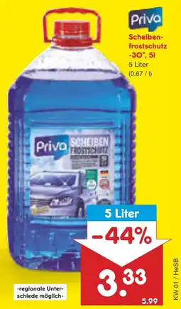 Netto Marken-Discount Priva scheibenfrostschutz -30°, 5l Angebot