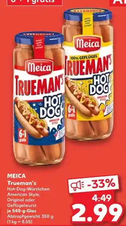 Kaufland Meica trueman's hot dog american style Angebot