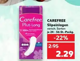 Kaufland Carefree plus long slipeinlagen Angebot