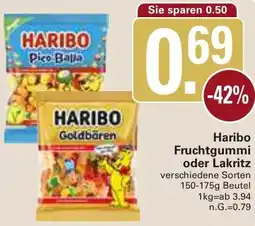 WEZ Haribo Fruchtgummi oder Lakritz Angebot