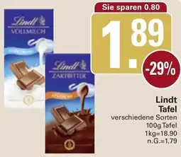 WEZ Lindt Tafel Angebot