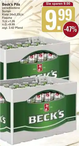 WEZ Beck's Pils Angebot