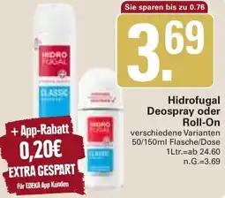 WEZ Hidrofugal Deospray oder Roll-On Angebot