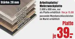 B1 Discount Baumarkt Arbeitsplatte/ Mehrzweckplatte Angebot