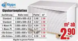 B1 Discount Baumarkt Rigips Gipskartonplatten Angebot