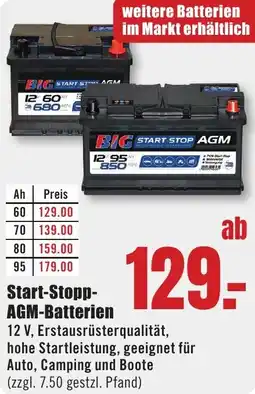 B1 Discount Baumarkt Start-Stopp AGM-Batterien Angebot