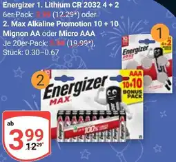 Globus Energizer Lithium CR 2032 4+2 Angebot