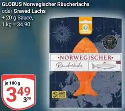 Globus GLOBUS Norwegischer Räucherlachs oder Graved Lachs Angebot